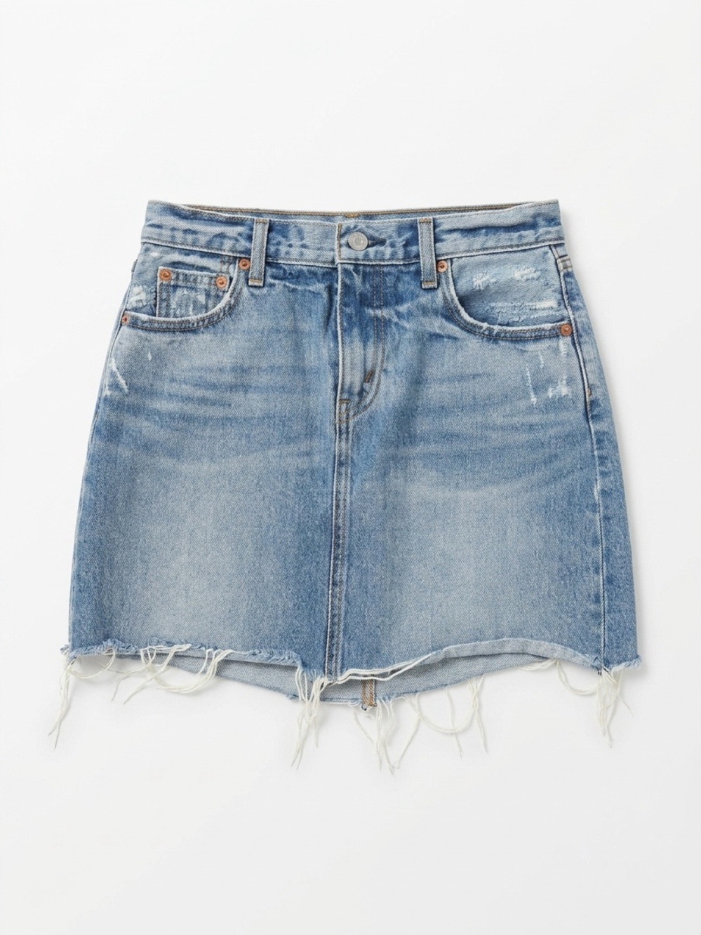 NWOT Levi's Light Blue Distressed Denim Mini Skirt Size 26